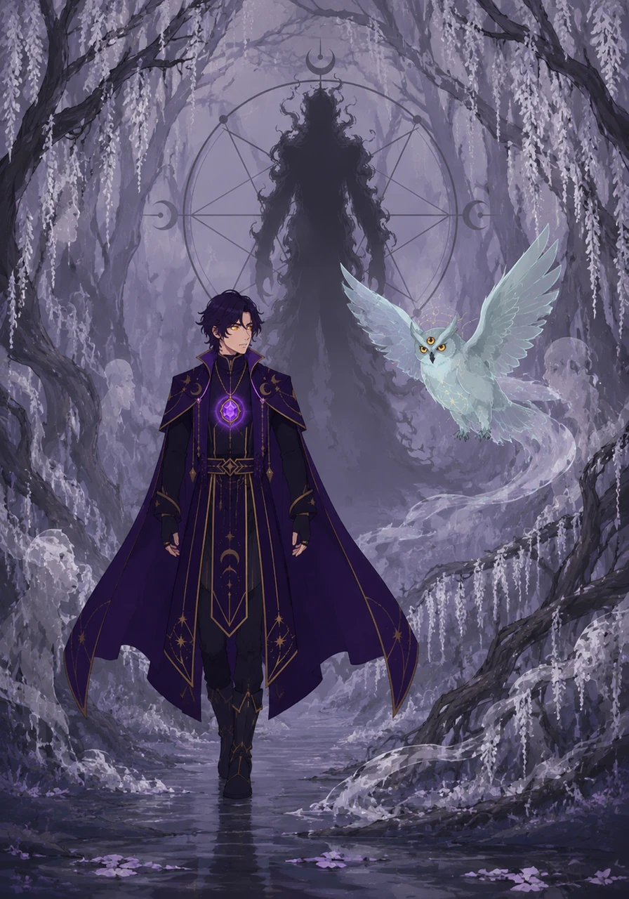 The journey leads Veritas into the Whispering Woods, where the trees are draped in silver moss and the wind carries voices from the past. Every step forward feels like walking through a dream where the boundary between worlds is thin.