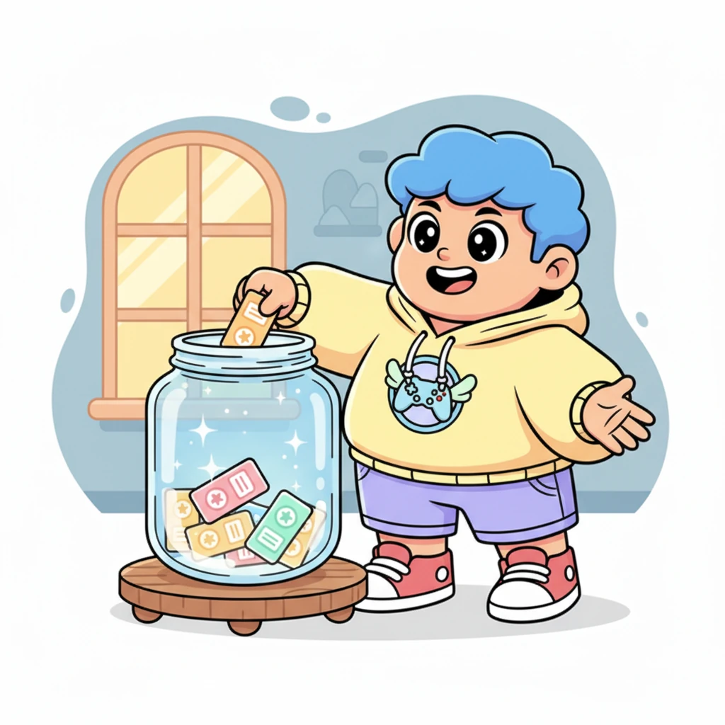 Bima juga menambahkan fitur 'daftar keinginan' berupa stoples kaca berkilauan. Anak-anak bisa menjatuhkan impian voucher game mereka ke dalamnya, berharap suatu hari nanti impian itu akan menjadi kenyataan.