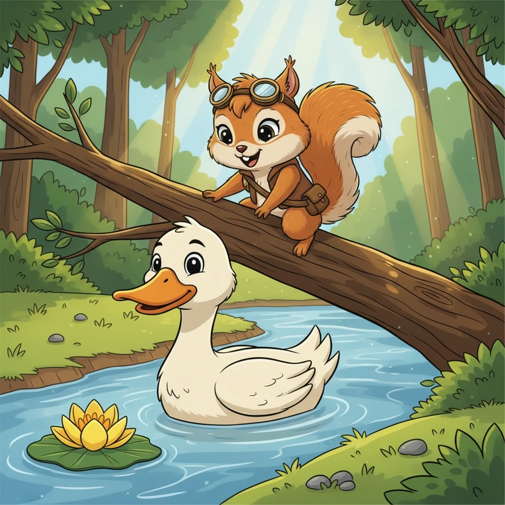 Di tepi sungai yang jernih, Kiki bertemu dengan Bebek Betty yang sedang berenang. Betty menawarkan diri untuk membantu Kiki menyeberangi sungai, dan Kiki dengan senang hati menerima bantuan itu.