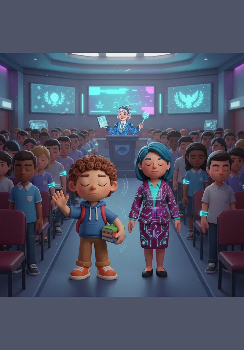 The music fades, and the whole school stands up for a full minute of silence. Leo keeps his eyes closed and thinks about the brave soldiers, noticing how even the smallest rustle seems loud in the quiet room.