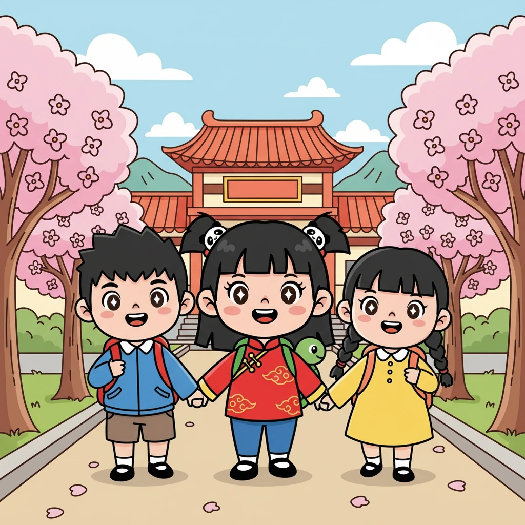 六岁的周丽娟背着书包，开心地走在去学校的路上。她和小伙伴们一起分享着彼此的秘密，对未来充满了期待。