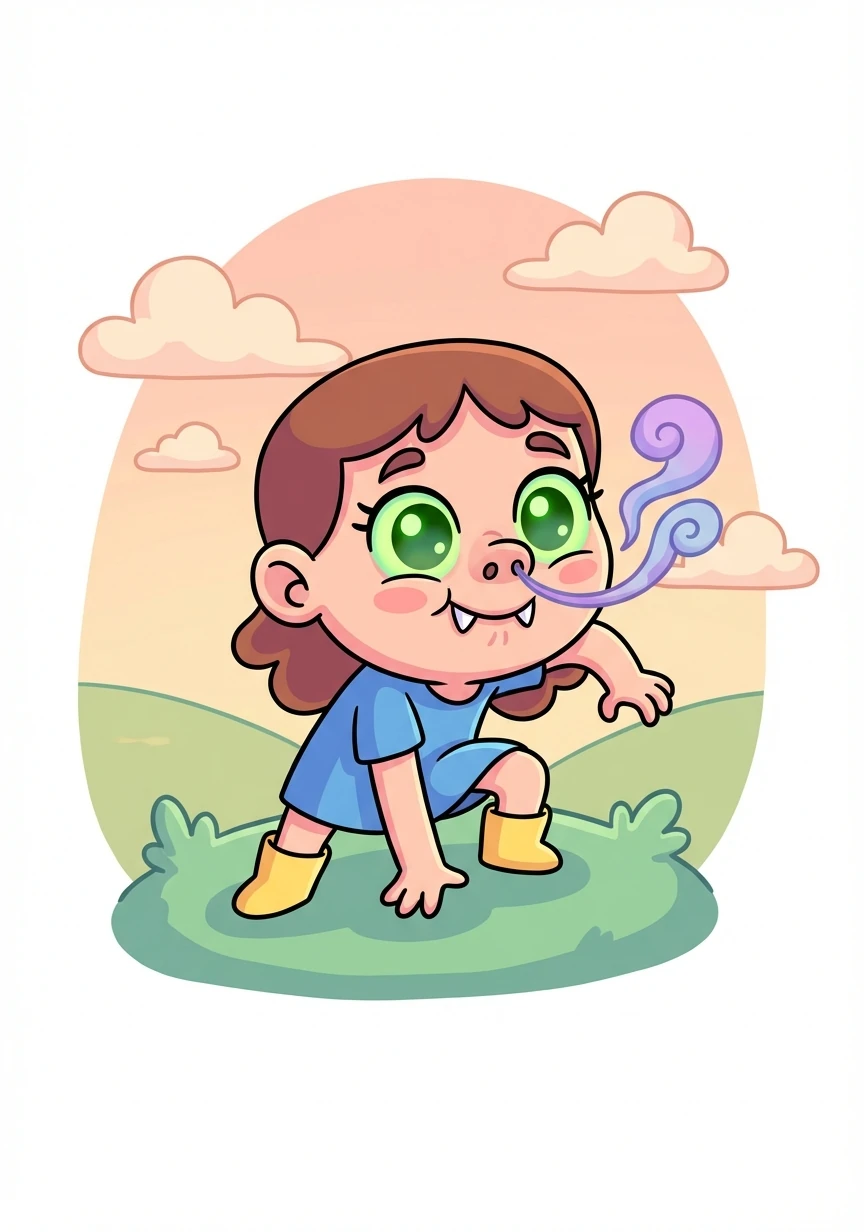 Belle's face contorts, her eyes glowing with draconic power. Her teeth sharpen into fangs, and smoke curls from her nostrils.
