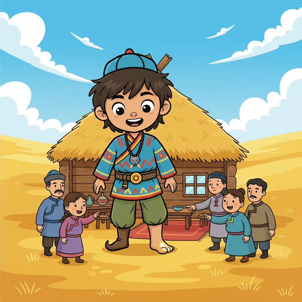 In the heart of Arkha, a land of endless steppes, lived a peaceful community longing for a hero. Their lives were filled with joy, but they felt vulnerable. Then, in a humble home, a giant boy with a golden toe was born, an omen of change.