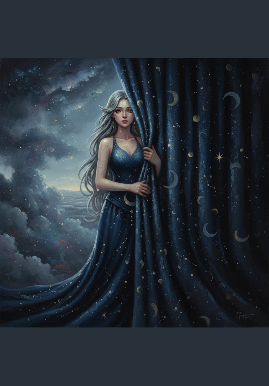 Hidden behind a heavy velvet curtain of mist, Luna watched her friends from a distance. She felt a warm flutter in her chest seeing them look for her, but she still felt too embarrassed to show her face after her clumsy sneeze.