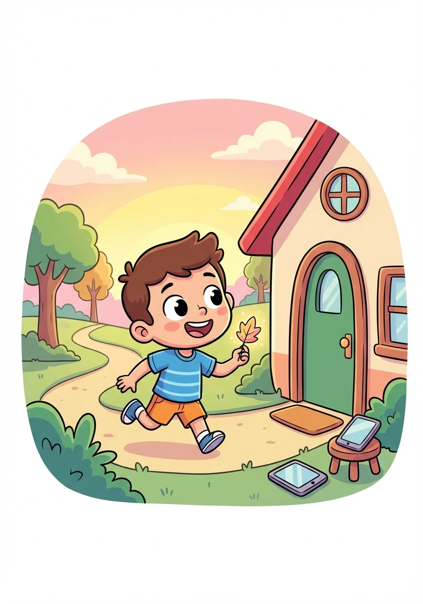 Ao voltar para casa, Léo se sentiu diferente. Ele percebeu que a diversão no mundo real era muito mais emocionante do que qualquer jogo no tablet.