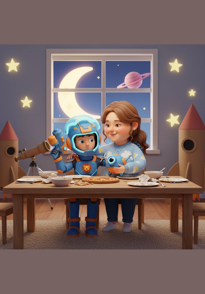 The story ends with Leo sitting at the dinner table with his family, the room filled with warmth and lively conversation. His video games remain off as he enjoys the real-world connections and the purposeful life he has built through faith and love.