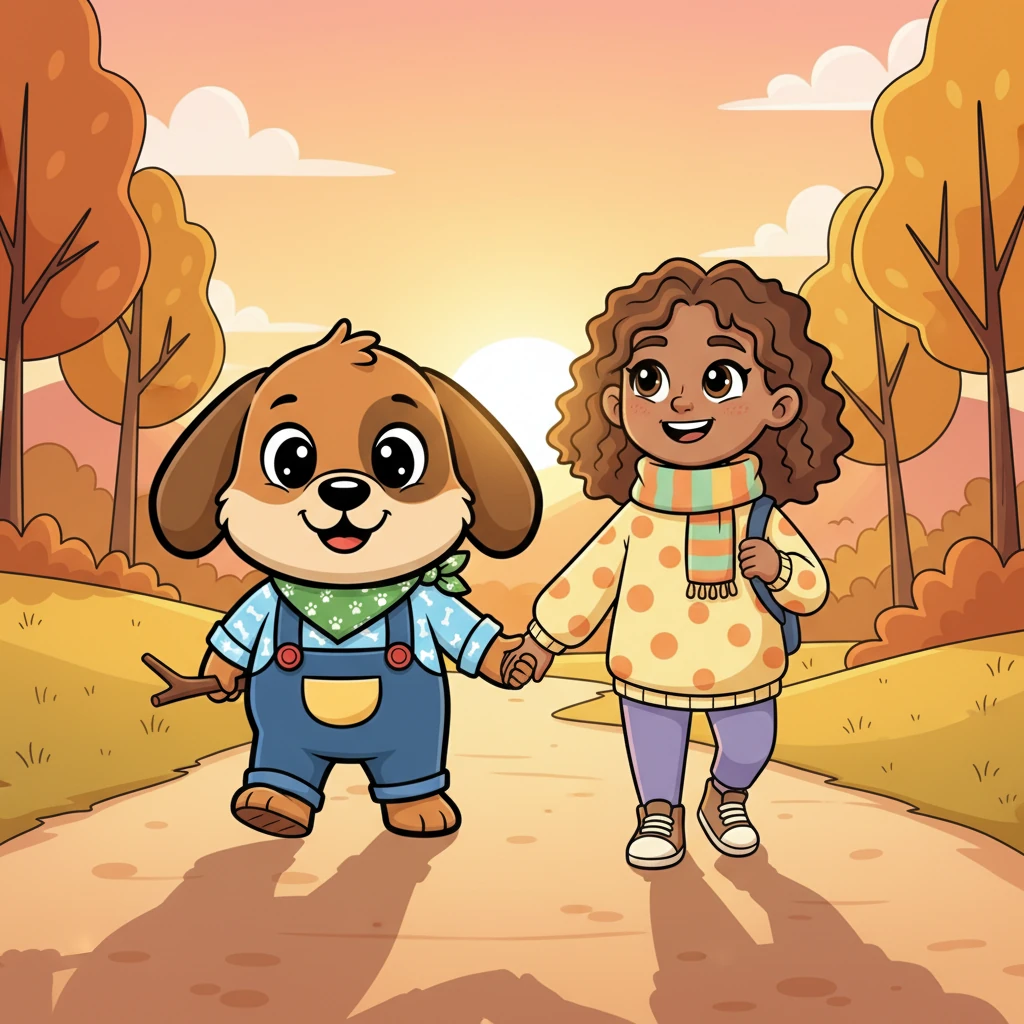 As the sun began to dip, casting long, golden shadows, Dex and Carol walked home, happy and tired. Every walk in Amber Valley was a wonderful journey, filled with amazing sights and the joy of being together.