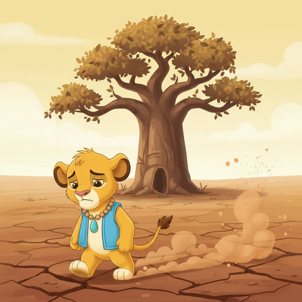 In the heart of Africa, the golden plains had turned to dusty brown under a merciless sun. Ancient baobab trees stretched their gnarled arms, their leaves drooping with thirst, while birds perched silently, their usual songs replaced by worried chirps. Villagers watched their cracked fields and dry wells, their hope dwindling with each passing day.