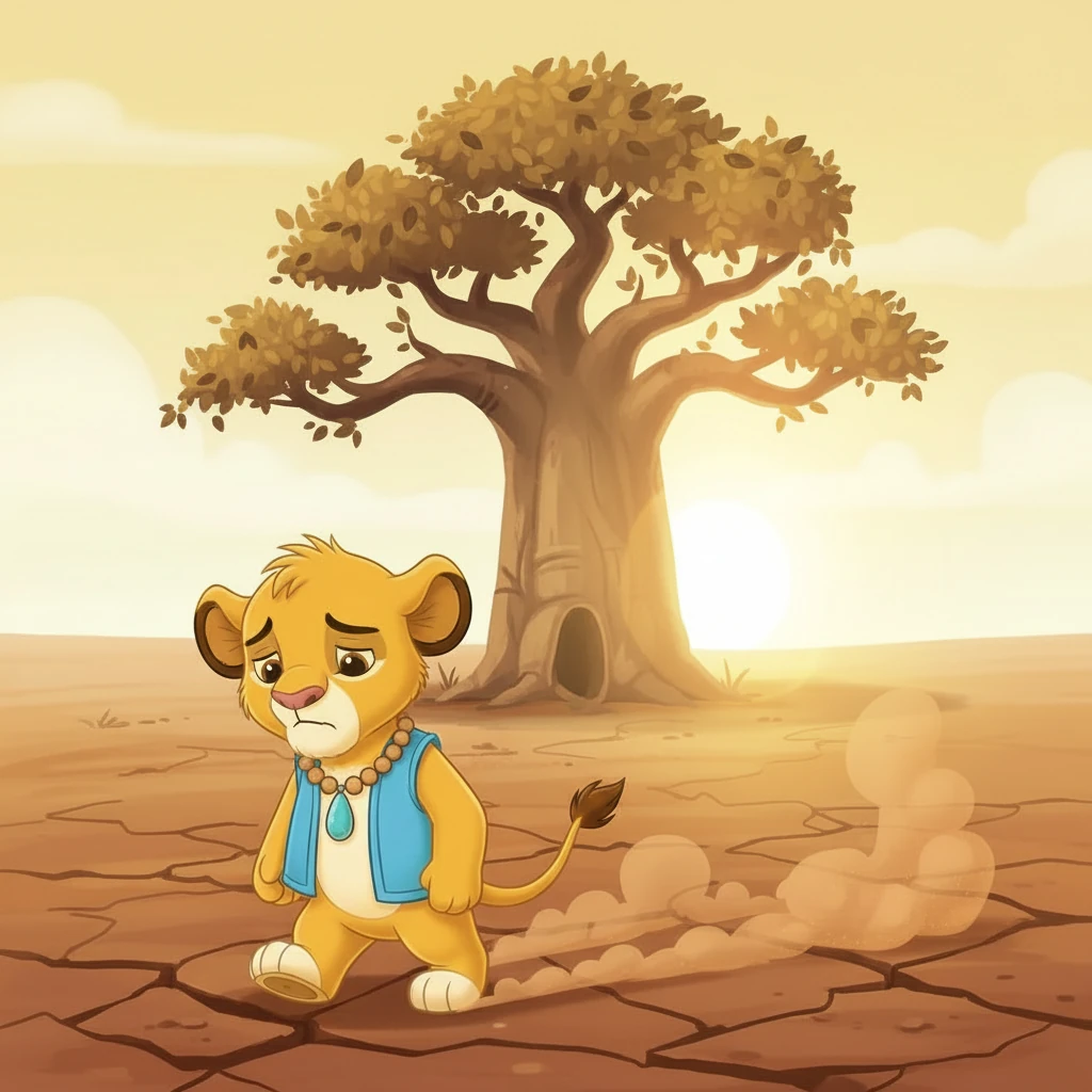 Across the savanna, Simba, the proud lion king, paced restlessly, his magnificent mane shimmering in the blazing heat. His powerful roar, once a symbol of life and command, now seemed a muted plea, swallowed by the dry, heavy air. He felt the weight of his kingdom's suffering on his broad shoulders.