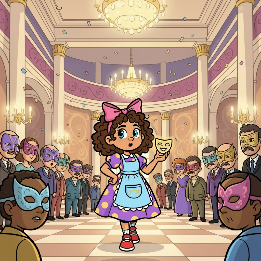At the grand ball, Daria chose to cast aside all disguises. She walked into the ballroom, her true self shining like a beacon. Her heart pounded as she faced the masked guests, ready to reveal the real Daria.