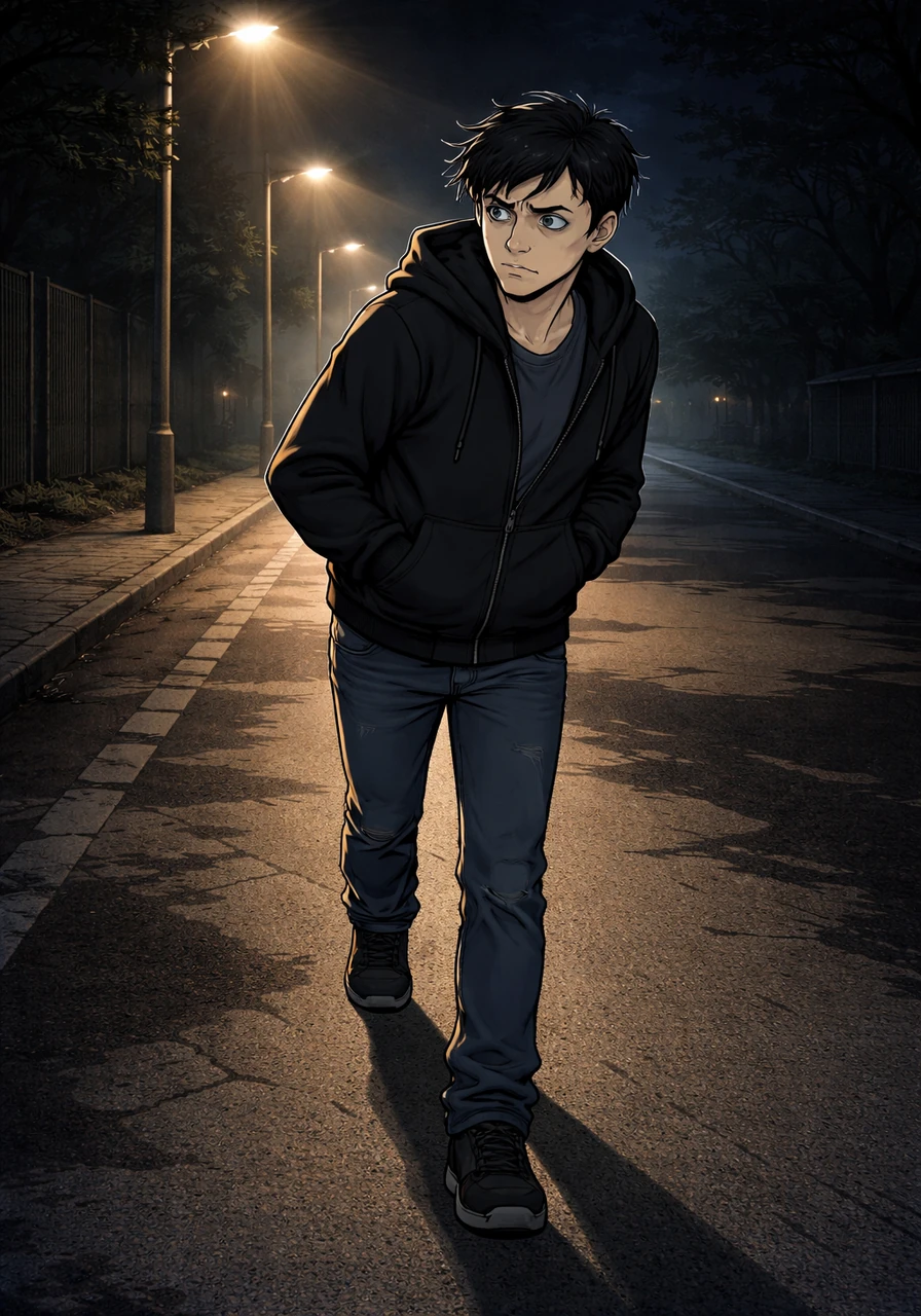 The streetlights were flickering, casting these long, jagged shadows across the pavement... and that's when I first heard it. [SFX: footsteps] Just a rhythmic tapping behind me, perfectly synced with my own pace, stopping when I stopped and starting when I moved again. I tried to tell myself I was being paranoid, just tired, but my skin was crawling in a way I couldn't ignore!