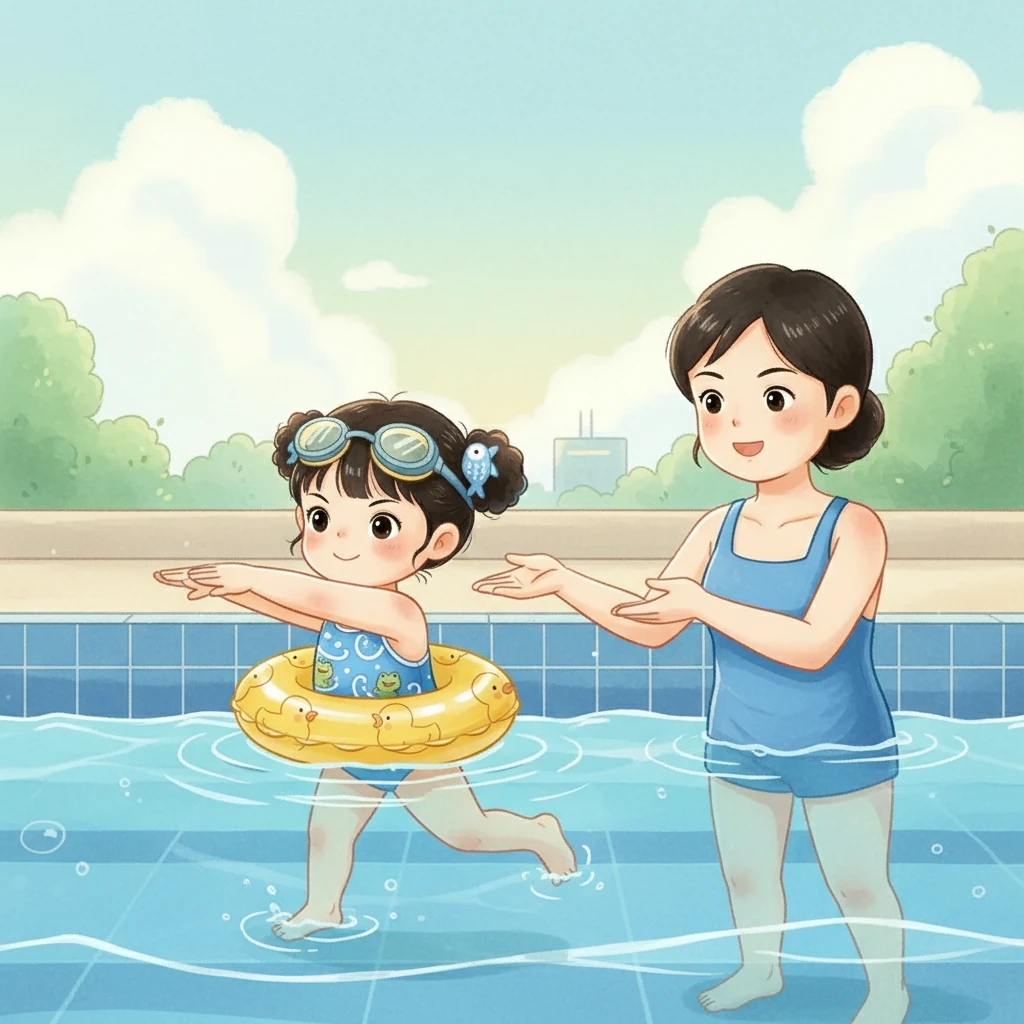 小鱼儿的妈妈告诉他,游泳是一项很棒的运动,但是一定要注意安全,并且要学习正确的姿势。妈妈还说,蛙泳是最适合小朋友学习的泳姿,因为它可以帮助我们更好地在水中前进。