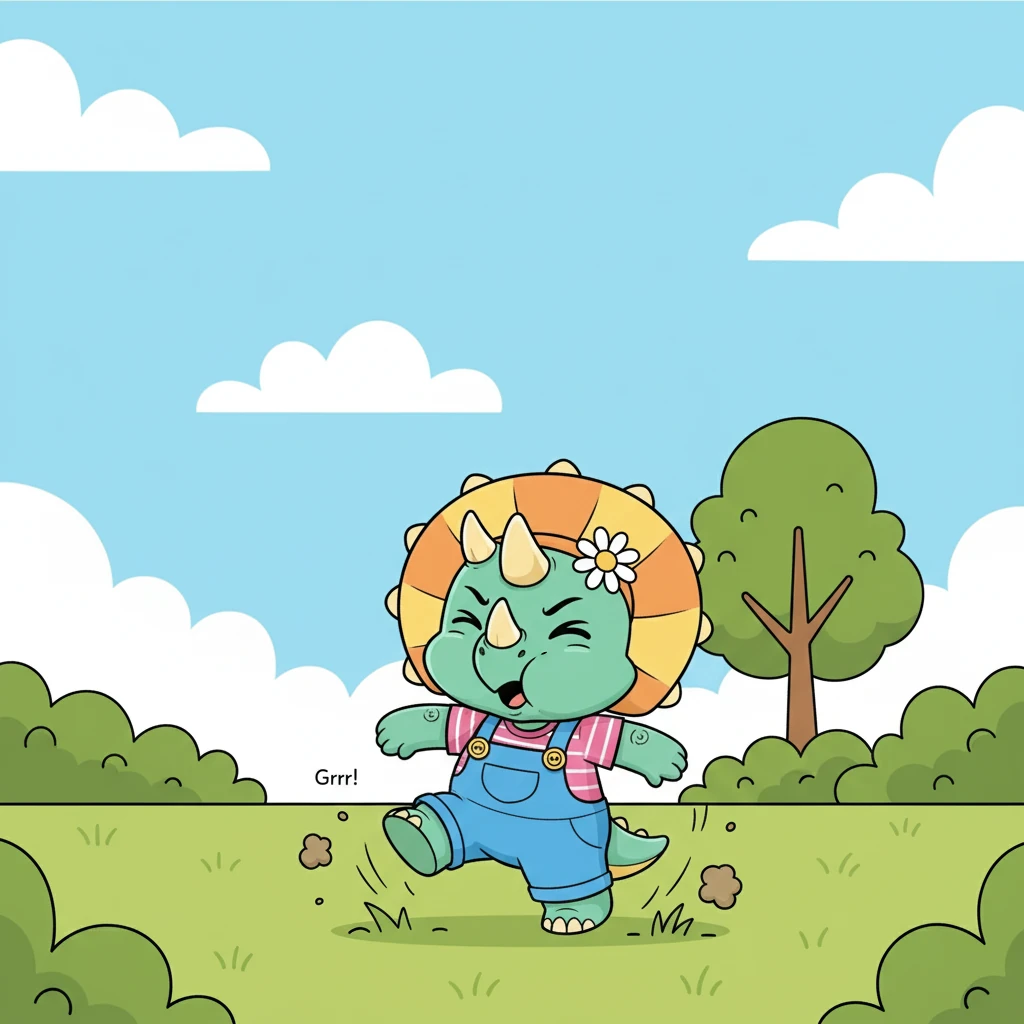 “Stomp, stomp, stomp!” Trix’s little hooves pounded the ground. She puffed out her cheeks and let out a frustrated snort. “Grrr!”