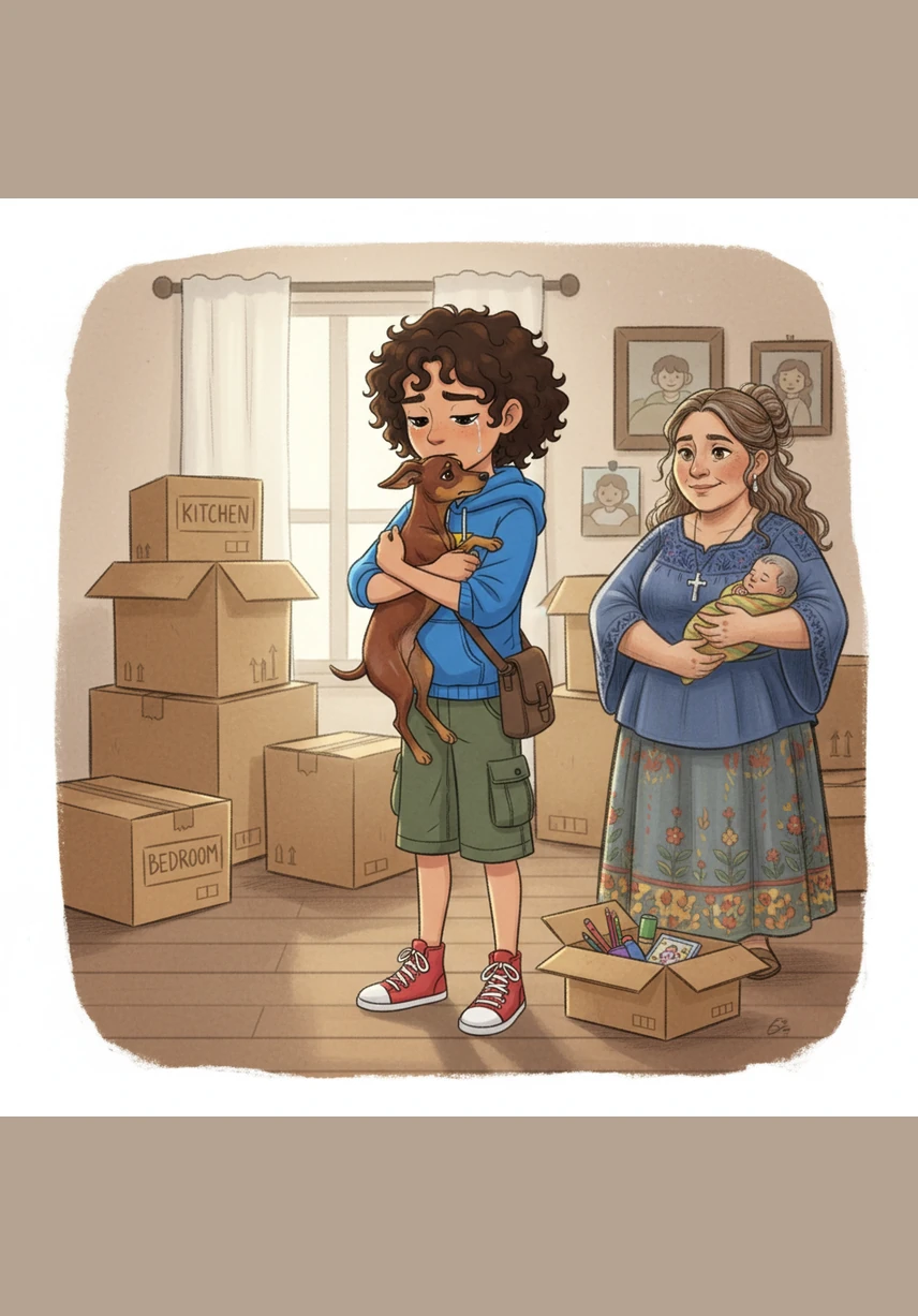 The house is filled with cardboard boxes, and the air feels quiet as Elijah gives Minnie Pinnie one last long hug. Even though he is sad to say goodbye for now, he promises his little friend that their bond can never be broken.
