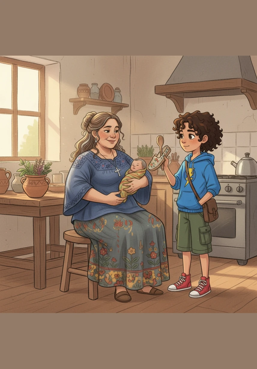 Amanda sits Elijah down and takes his hands in hers, her face glowing with pride and love. She tells him that even though things have been difficult, his kindness and strength have been the light that guided them through.