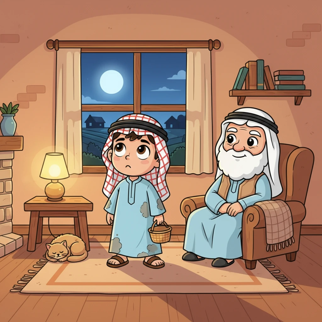 عاد أحمد إلى البيت متعبًا، لكن قلبه كان يفيض بالفرح والامتنان. لم يتمالك نفسه من التفكير في اليوم التالي، حيث سيعود ليساعد جده مرة أخرى في المزرعة، متطلعًا لمغامرة جديدة.