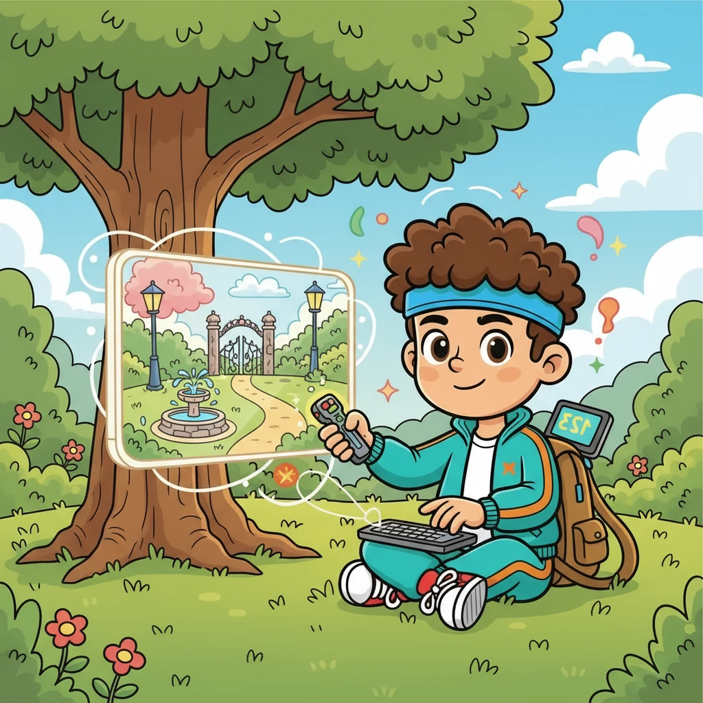 A pop-up window then presented Alex with a creative prompt: 'Compose a short story about the park's hidden history.' Alex, after a moment of thought, began typing, letting their imagination run wild, while the AI checked their prompt.