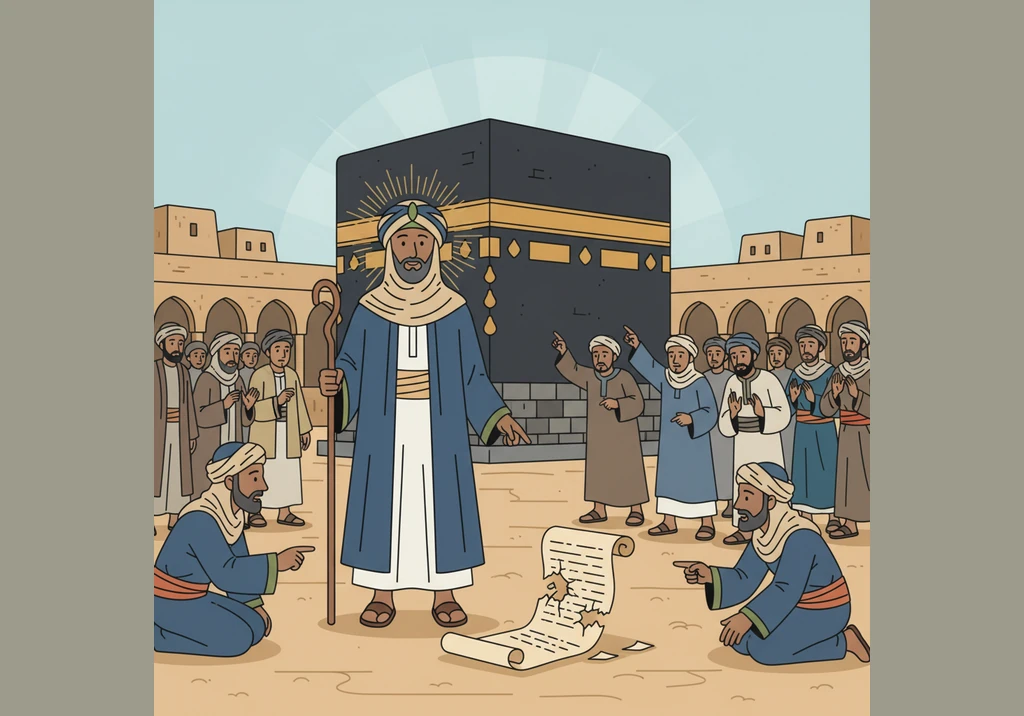 في قلب مدينة مكة القديمة، وُلد طفل شجاع يُدعى خالد بن الوليد. منذ صغره، كان يمتلك روحاً قوية وعينين تلمعان بالذكاء والطموح، وكان يحب اللعب بالسيوف الخ