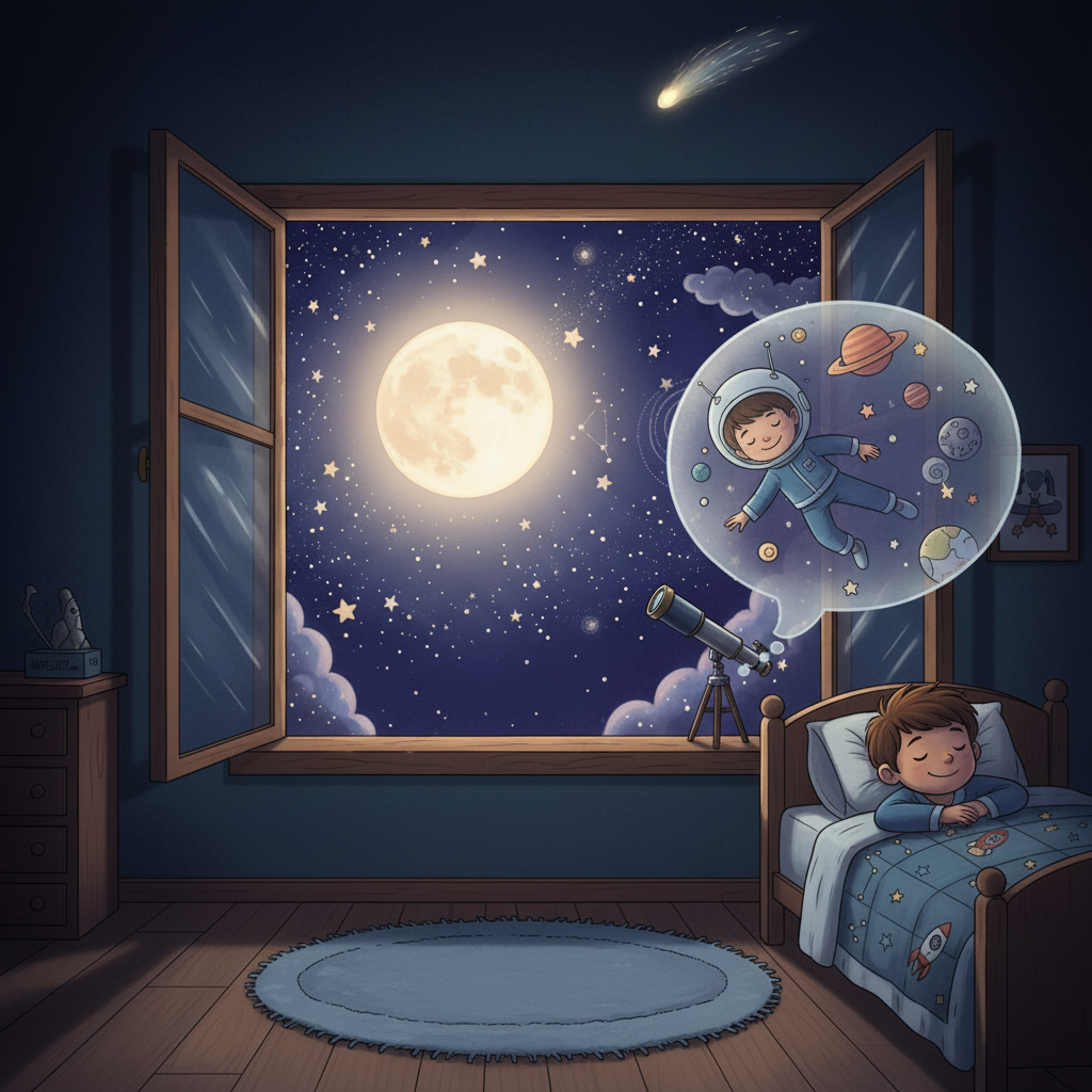 Finalmente, cansado pero feliz, Leo regresó a su habitación. Había aprendido tanto sobre las constelaciones y se durmió soñando con futuros viajes estelares. La magia del universo le esperaba cada noche.