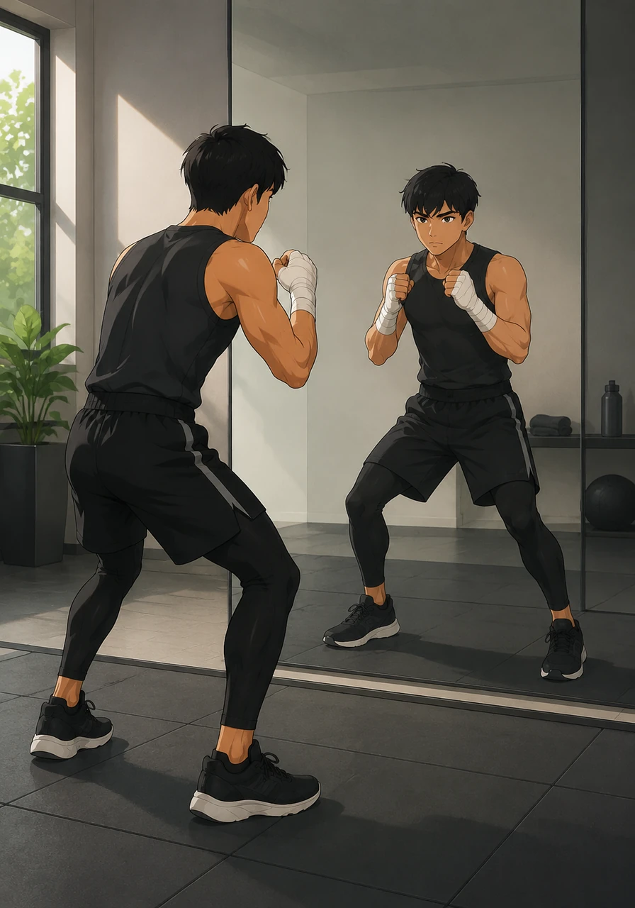 Days turned into weeks as Ilia practiced his fundamental stance in front of a large mirror, focusing entirely on perfect form and balance. Every movement was precise, reflecting the raw dedication of a young athlete who relied solely on his inner strength and focus.