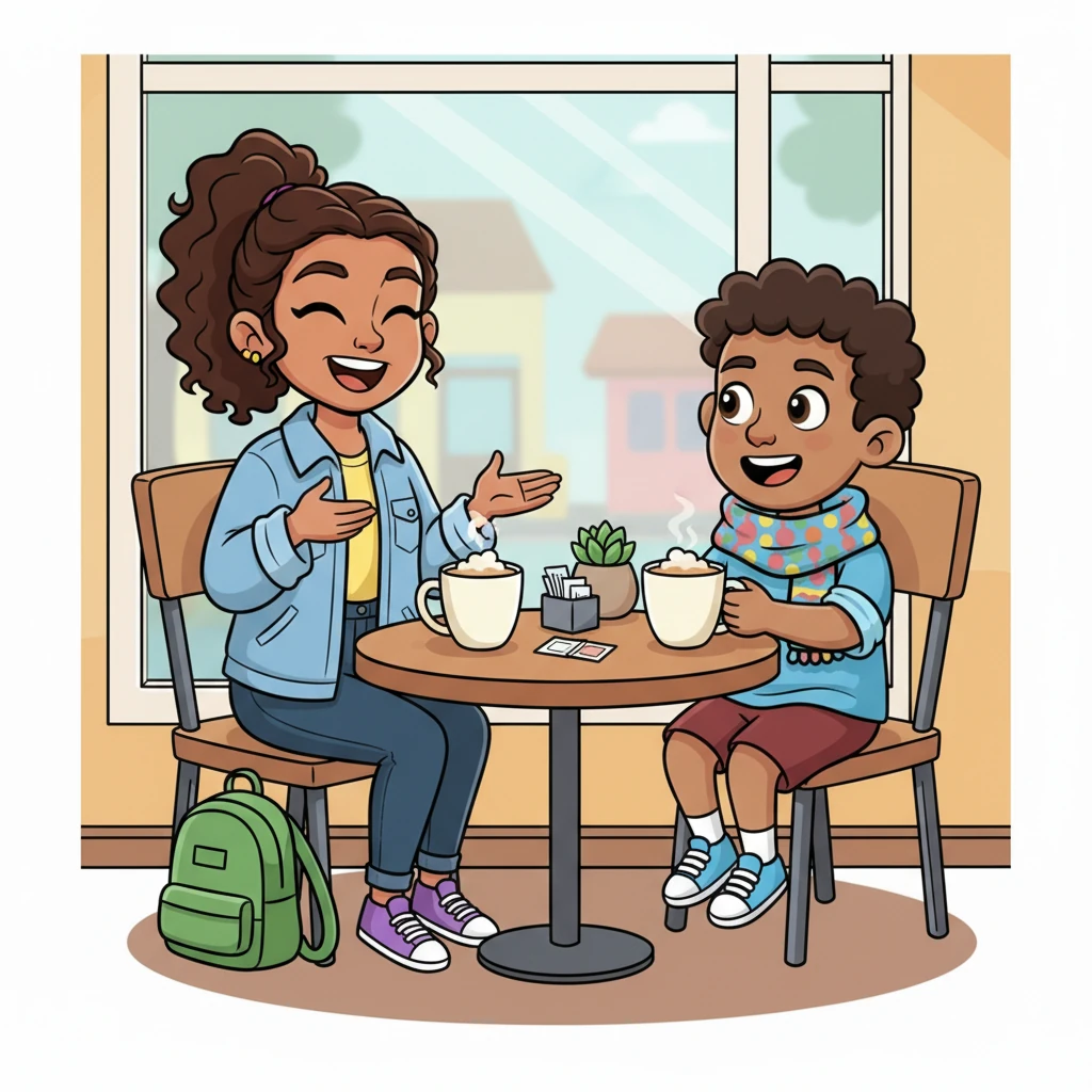 Se sentaron en una mesa junto a la ventana y pidieron café. "Mi mañana **fue** un poco caótica", dijo Sofía riendo. "Mi despertador no sonó y casi llego tarde al trabajo. Pero luego, todo **fue** bien y pude salir a tiempo para venir aquí".