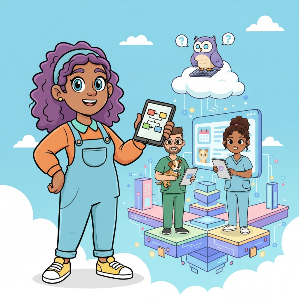 Pixel Pete steps back, beaming with pride as his entire digital world hums with happy activity. Pet owners are booking appointments with a smile, vets are checking records with ease, and the chatbot owl is happily answering questions – all thanks to his clever and thoughtful design.
