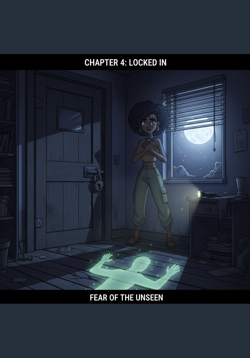 Trembling in her locked room, Nyoka wipes the condensation from her mirror only to find a chilling message carved into the glass telling her she should never have woken up.