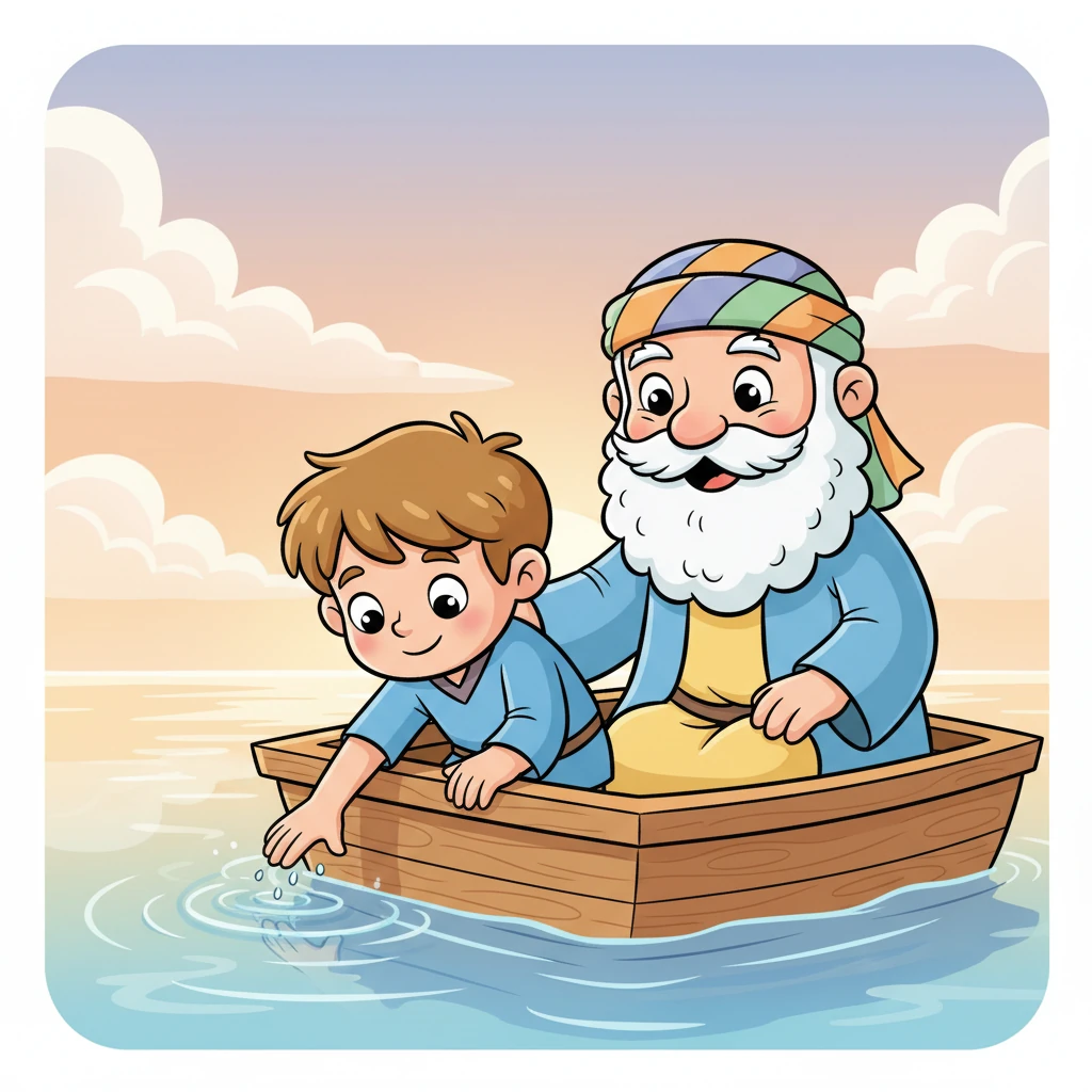 One of the friends, a young boy named Little Ben, reached out to touch the shimmering water. He felt a profound sense of peace, knowing he was safe and loved in that little boat.