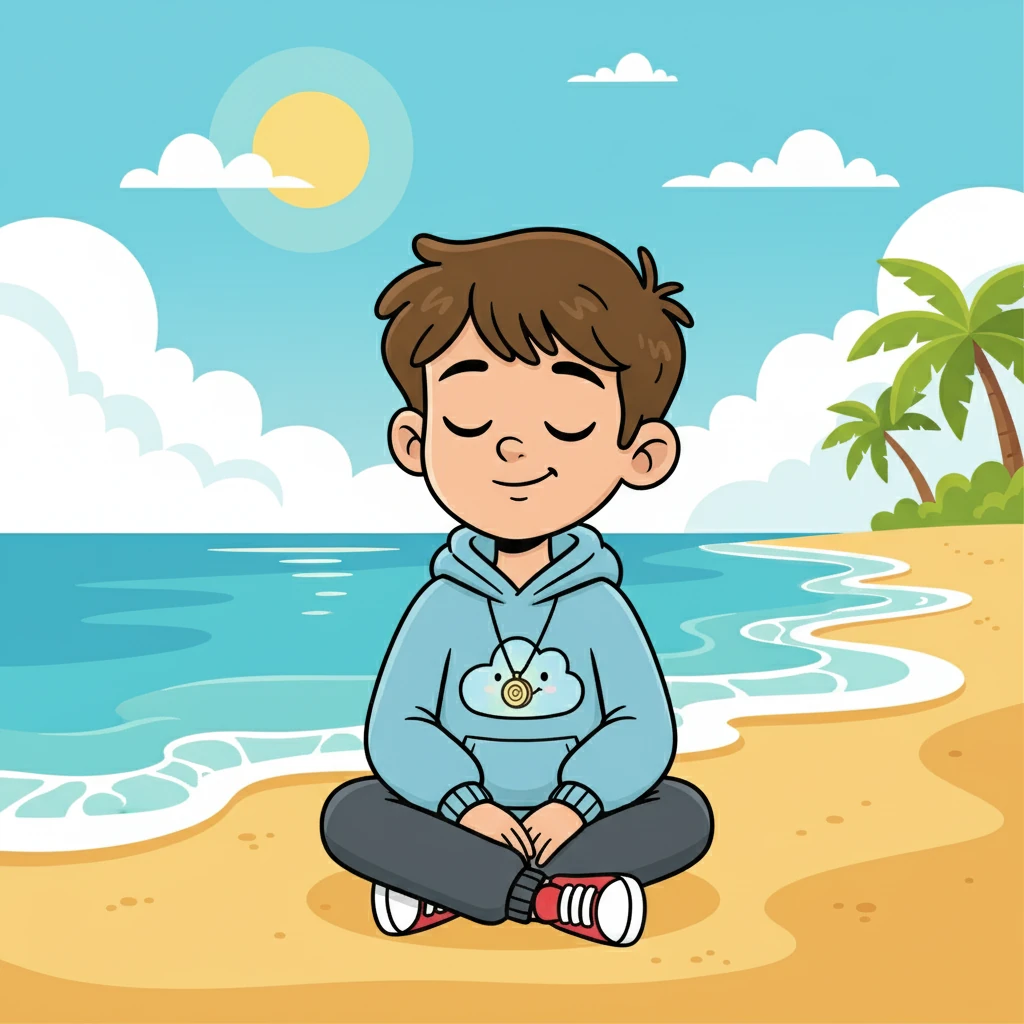 Le docteur commença à guider Théo. Il lui demanda d'imaginer un endroit sûr et paisible. Théo pensa à une plage ensoleillée, avec du sable chaud sous ses pieds et le bruit apaisant des vagues. Il se sentait déjà plus calme.