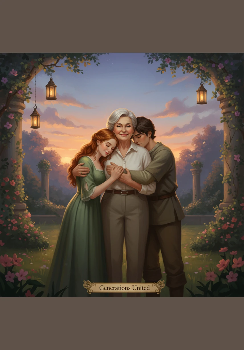 Теплое объятие в сумерках, символизирующее бесконечную благодарность за терпение. Иногда слова остаются невысказанными, но сердце всегда помнит каждый момент безусловной любви и заботы.