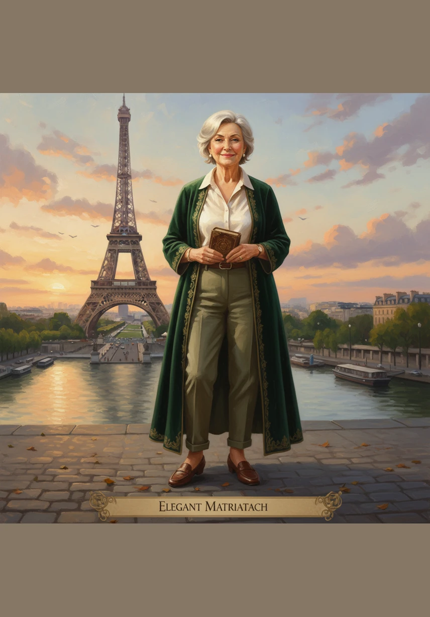 Элегантная мама стоит на фоне Эйфелевой башни, ее легкий шарф развевается на теплом ветру. Впереди еще так много новых дорог, неизведанных городов и ярких впечатлений, которые ждут своего часа.