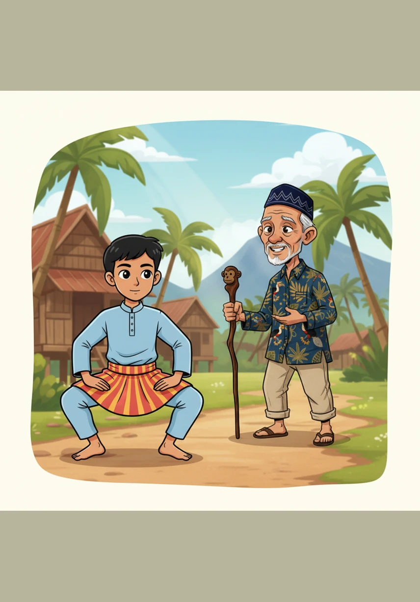 Zaki belajar tentang gerakan 'Alif', sebuah posisi tubuh yang tegak namun rendah, melambangkan keteguhan hati dan kerendahan diri manusia di hadapan Tuhan. Setiap langkah kaki yang maju dan mundur dalam Zapin ternyata memiliki makna tentang pasang surut kehidupan yang harus dihadapi dengan tenang. Zaki mulai memahami bahwa setiap tekukan lutut dan ayunan tangan adalah simbol kesopanan masyarakat Melayu.