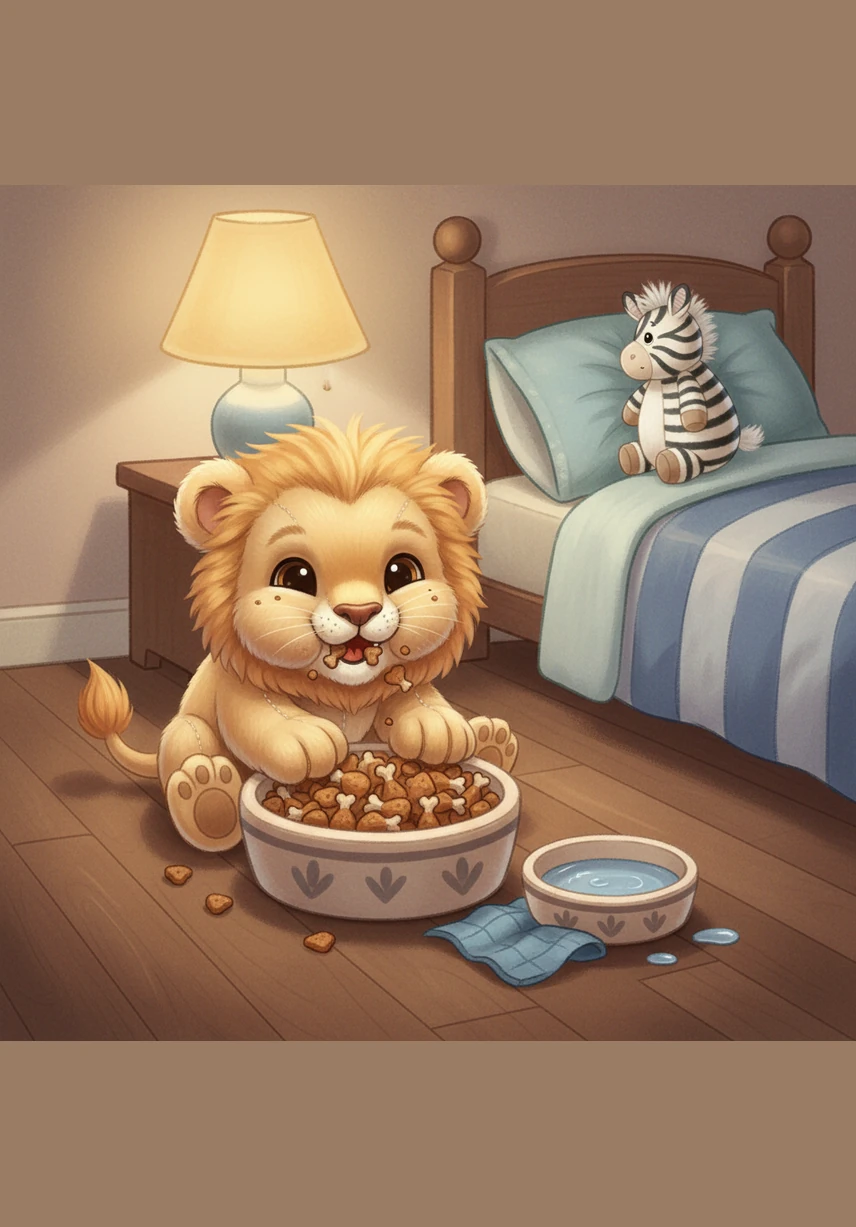 After a busy day of hunting and playing, Leo enjoys his meal in the cool shade. This is how nature keeps all the animals in the wild strong and healthy.