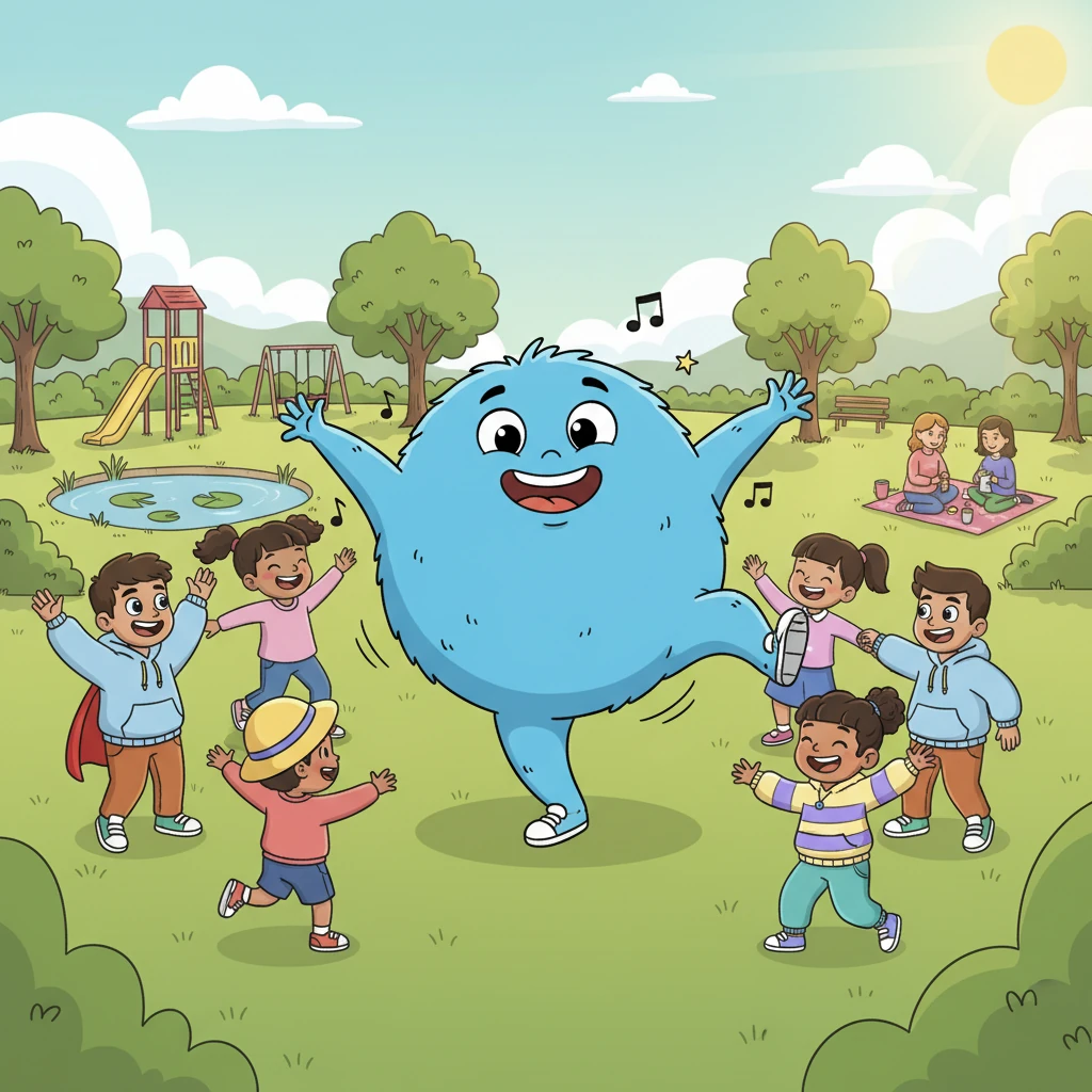 Now, Mr. Wigglebottom was the happiest wiggler in town, dancing and bouncing with all the children in the park. He realized that being wonderfully wobbly wasn't a problem, but a superpower, making every day an exciting, flexible adventure. He celebrated his unique self with joyful jiggles and stretches.
