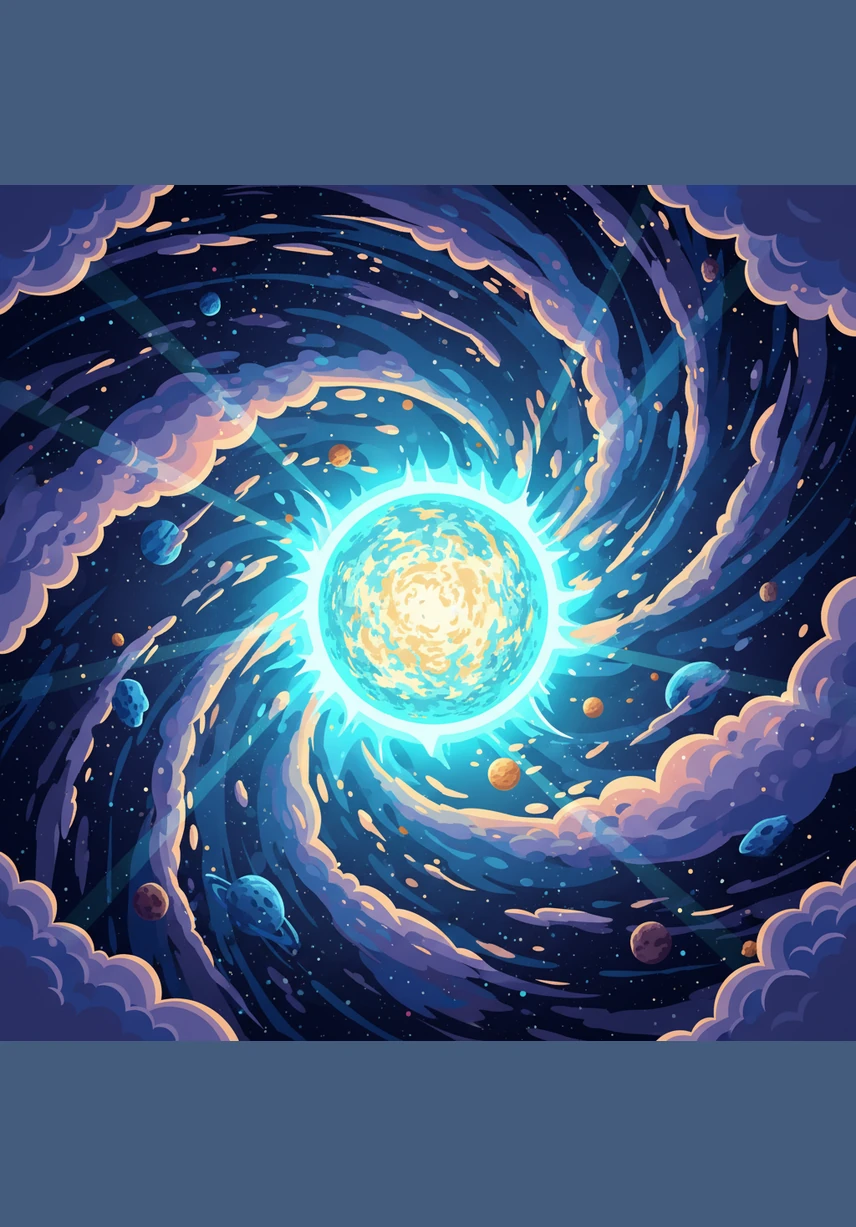 The star began to pulse with a new, brilliant energy, lighting up the entire sector of space with a warm golden hue. It shone so brightly that it created a glowing path of light to lead the travelers back toward their own galaxy.