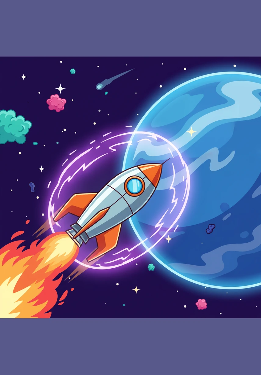 The rocket turned around and sped toward the blue planet, glowing like a magnificent shooting star as it re-entered the atmosphere. Leo held onto Pip tightly, excited to share the stories of their galactic journey with his family.