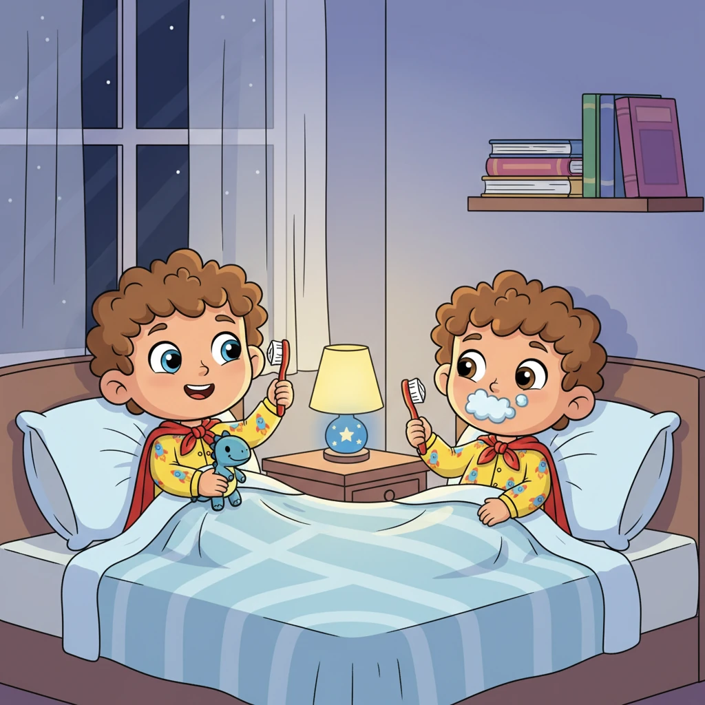 As evening settled, the Bright children began their winding-down routine. They put on their soft, comfy pajamas, brushed their teeth one last time, and snuggled under their covers. The house grew quiet, filled with the gentle hum of a happy family preparing for rest.