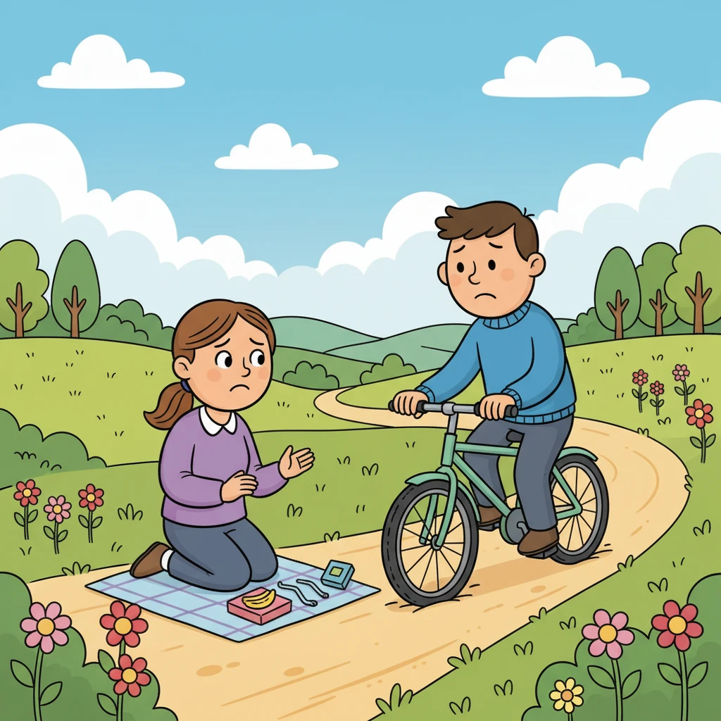 C'est Cyrielle, sa meilleure amie, qui est en détresse. Elle a crevé un pneu en chemin et a besoin d'aide.