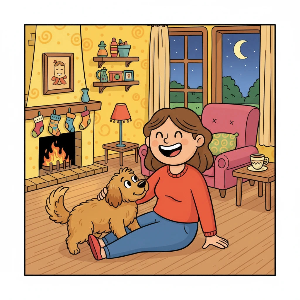 Leypsi, son fidèle compagnon, se frotte contre elle, heureux de la retrouver.