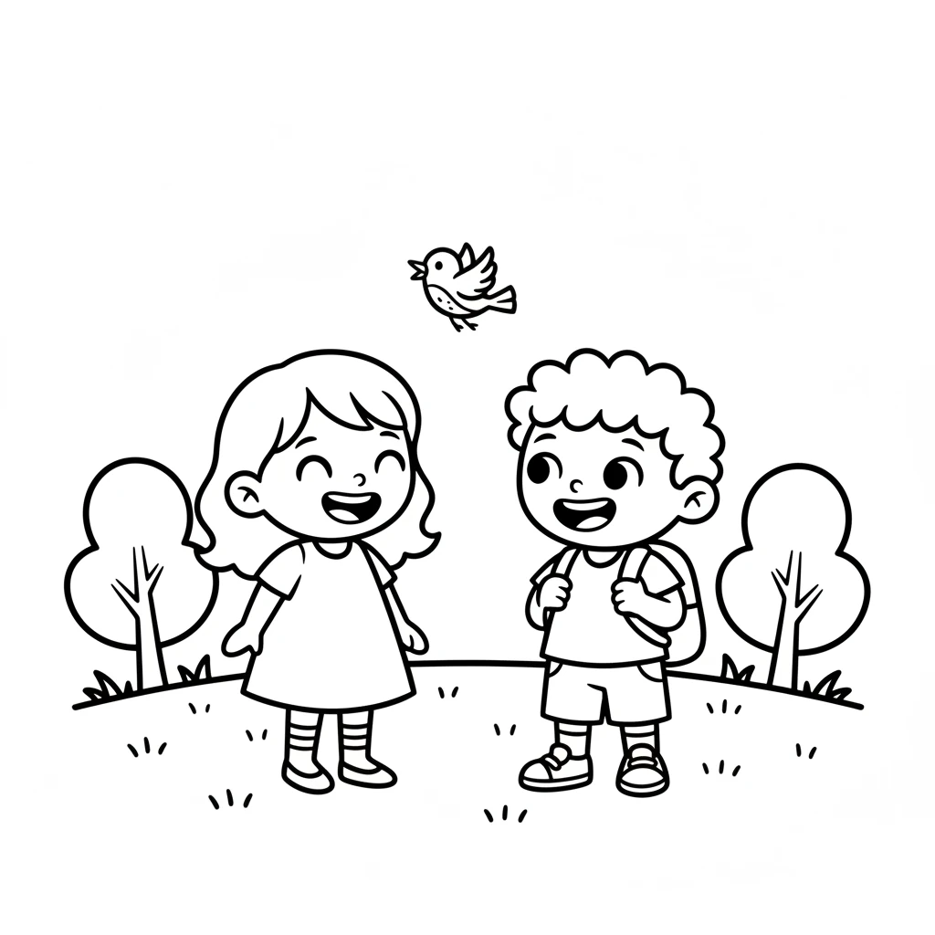 Lily and Tom look at each other and smile. They know they did a good thing. Their friendship feels even stronger, just like the little bird's flight.