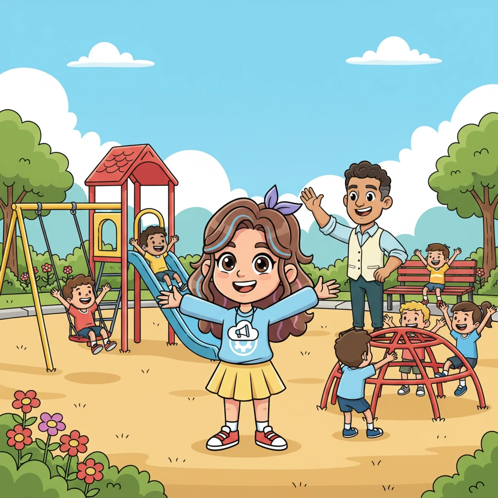 Sunshine Park was now buzzing with laughter. Kids swung, slid, and played happily, all thanks to Lily and the Community Care Portal. Officer Ollie waved from afar, a proud smile on his face, as Lily knew she had helped make her community even brighter.