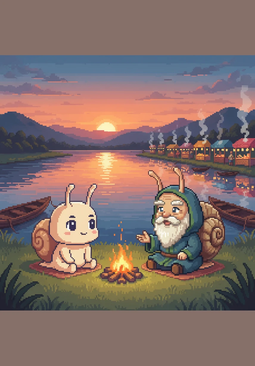 螺螺最爱听老螺蛳讲那些关于柳江的故事，传说很久以前，江两岸的人们就发现螺蛳的鲜美。每当夕阳西下，江边夜市飘出的阵阵鲜香，成了螺螺心中最向往的烟火气息。