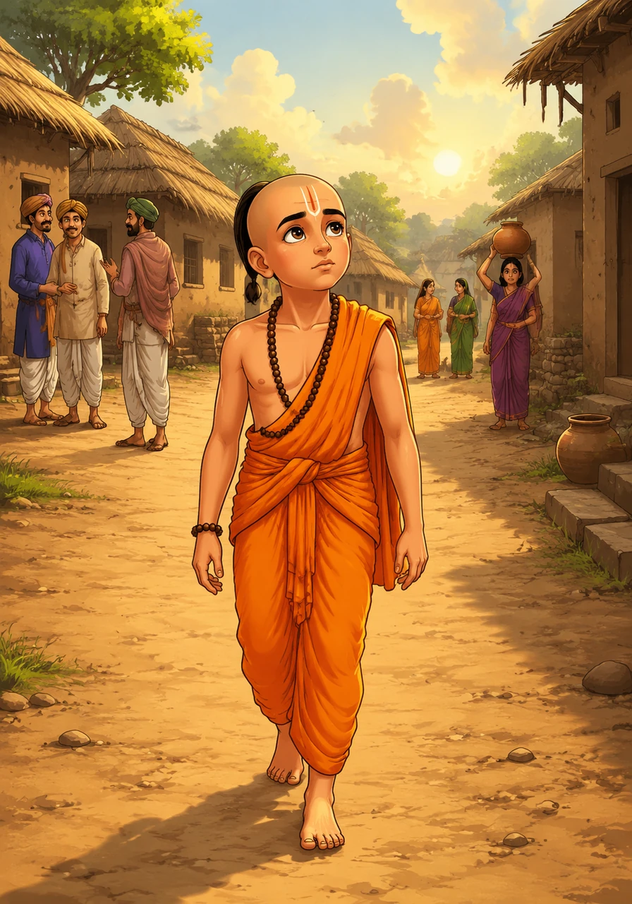The young boy, known as Rambola, wanders through the dusty streets of his village, a solitary figure amidst a world that feels distant and strange. He seeks a connection that the earth cannot provide, his eyes always searching the horizon for a light only he can sense.