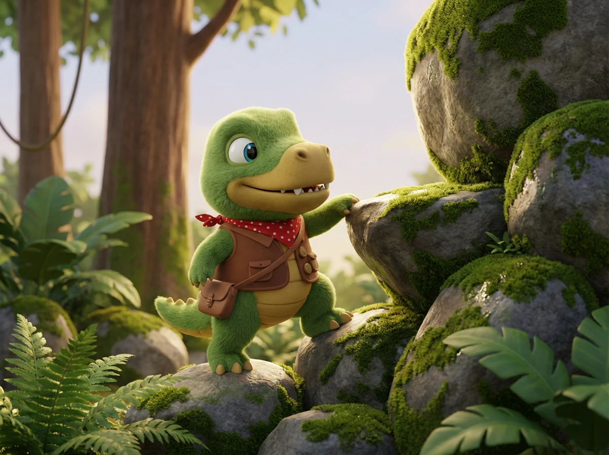 Gentle, natural lighting illuminates the diorama, casting soft shadows and highlighting the intricate details of the scene.