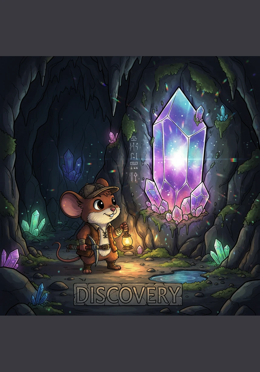 In the center of the cave, Nutmeg began to dig near a large rock shaped like a sleeping bear. His paws soon hit something hard, and he unearthed a small, ornate wooden chest filled to the brim with the legendary Golden Acorns of Autumn.