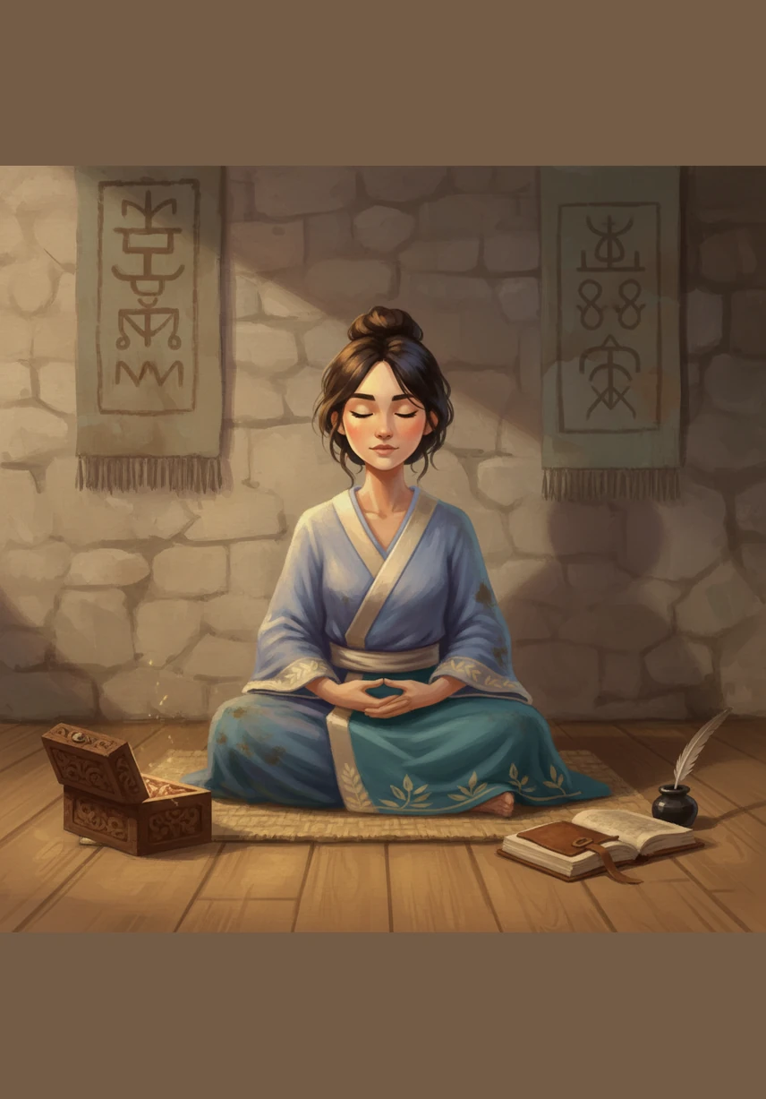 The journal becomes a canvas for Elara's journey, where she tracks her daily moods with vibrant colors and simple shapes. She realizes that even on difficult days, writing down her feelings brings a sense of clarity and relief.