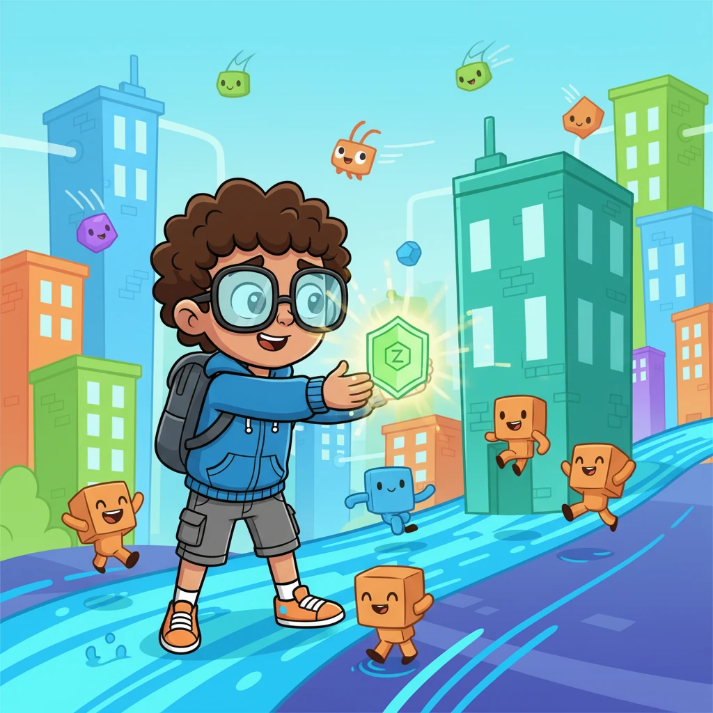 Armed with the knowledge from the scroll, Pixel shared the Zscaler Shields and MDM instructions with other digital citizens. Little by little, the digital buildings straightened, the data rivers flowed smoothly, and the code creatures danced with joy.