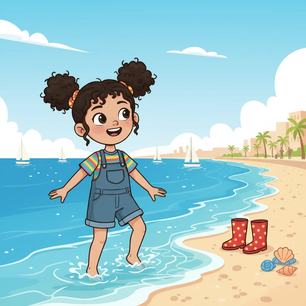 On the sunny Promenade des Anglais in Nice, Lily enjoys the gentle sea breeze, watching sailboats glide across the sparkling blue waters of the Mediterranean. The travel route now extends to the French Riviera. She dips her toes in the warm sea.