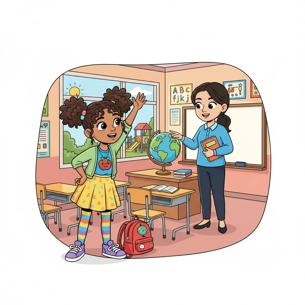 Inside her classroom, Ayanat eagerly raised her hand, her eyes sparkling with enthusiasm. Her English teacher, Anar apai, always encouraged her. Anar apai was preparing her for an important English exam, a gateway to a grand opportunity.