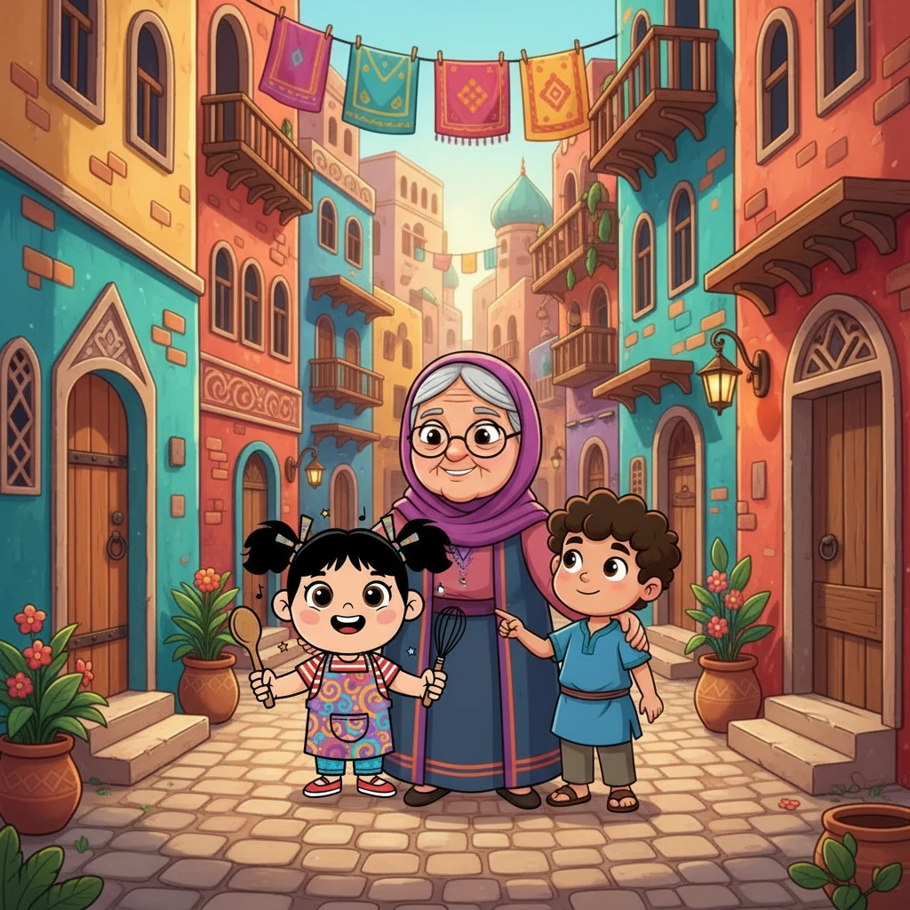 وصلت سميرة إلى القرية، فوجدت بيوتاً ملونة وأزقة ضيقة. استقبلتها جدتها بحرارة، وأخبرتها عن أسرار القرية وحكاياتها. شعرت سميرة بالفضول، وبدأت تستكشف القرية مع صديقها الجديد، حمزة.